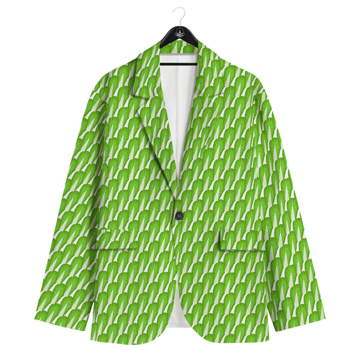 Cabbage Leaf Chinese Print Men's Sport Coat-grizzshop