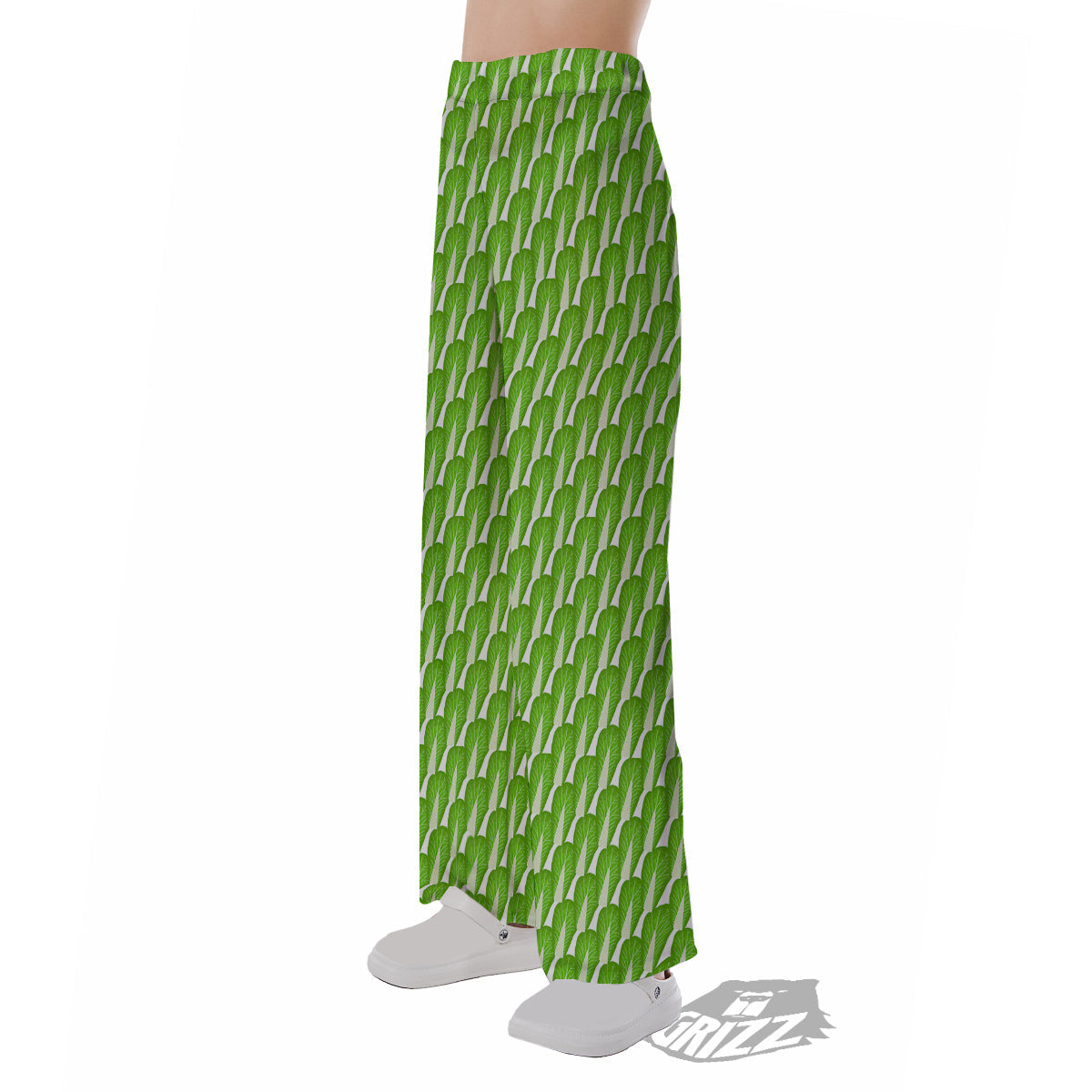 Cabbage Leaf Chinese Print Pajama Pants-grizzshop