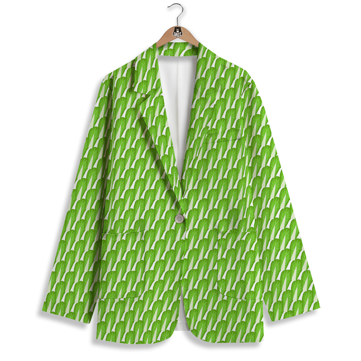 Cabbage Leaf Chinese Print Women's Blazer-grizzshop