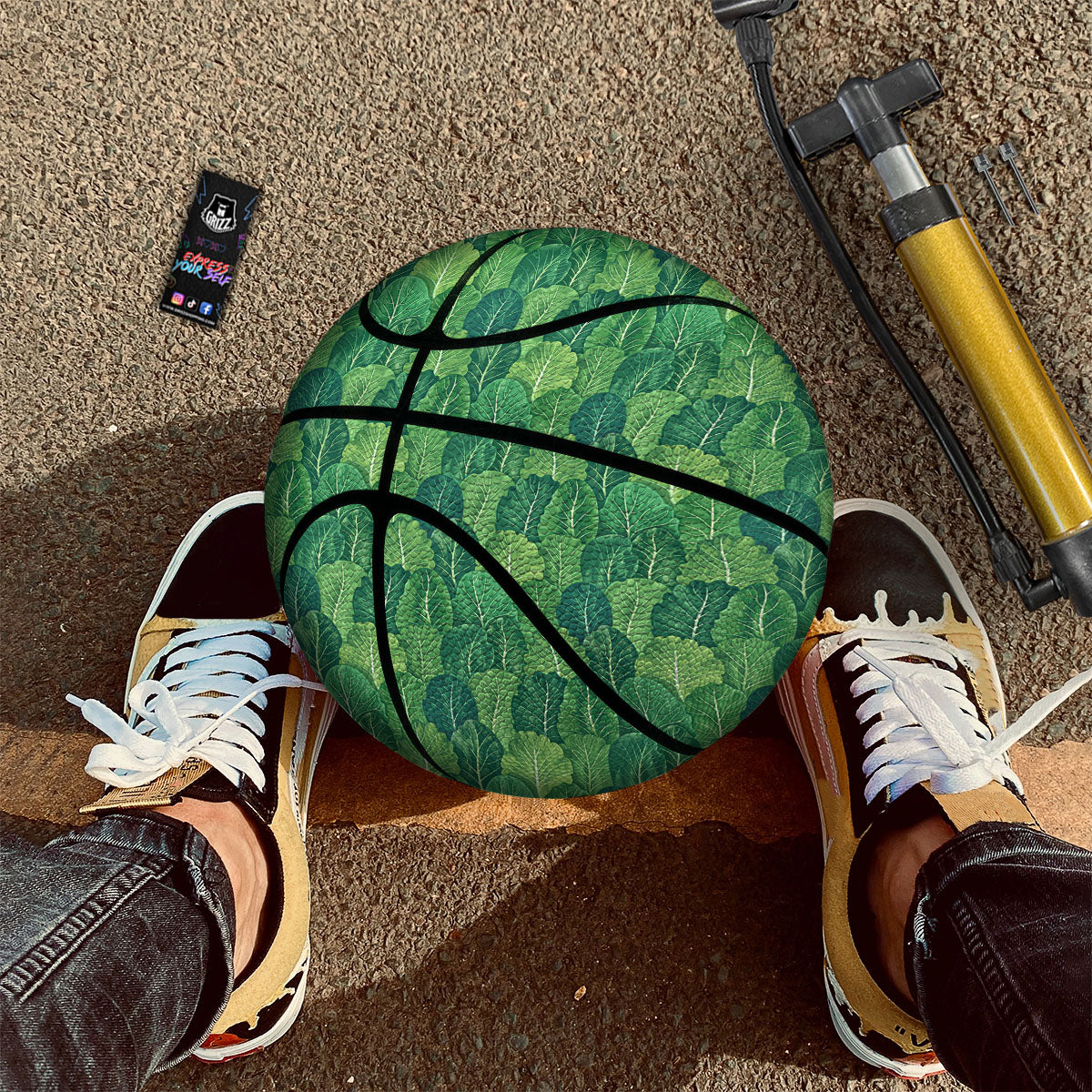 Cabbage Leaf Green Print Basketball-grizzshop