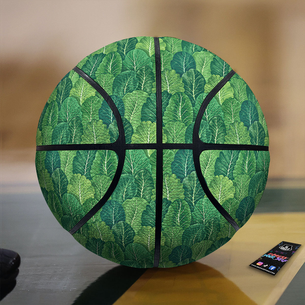 Cabbage Leaf Green Print Basketball-grizzshop