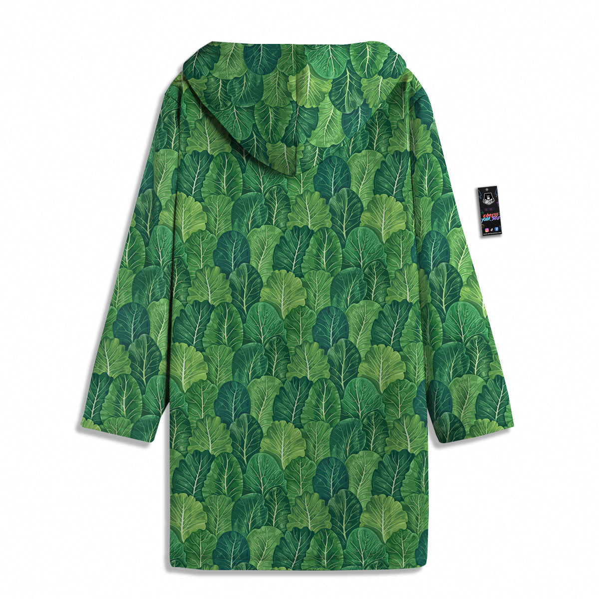 Cabbage Leaf Green Print Men's Windbreaker Jacket-grizzshop