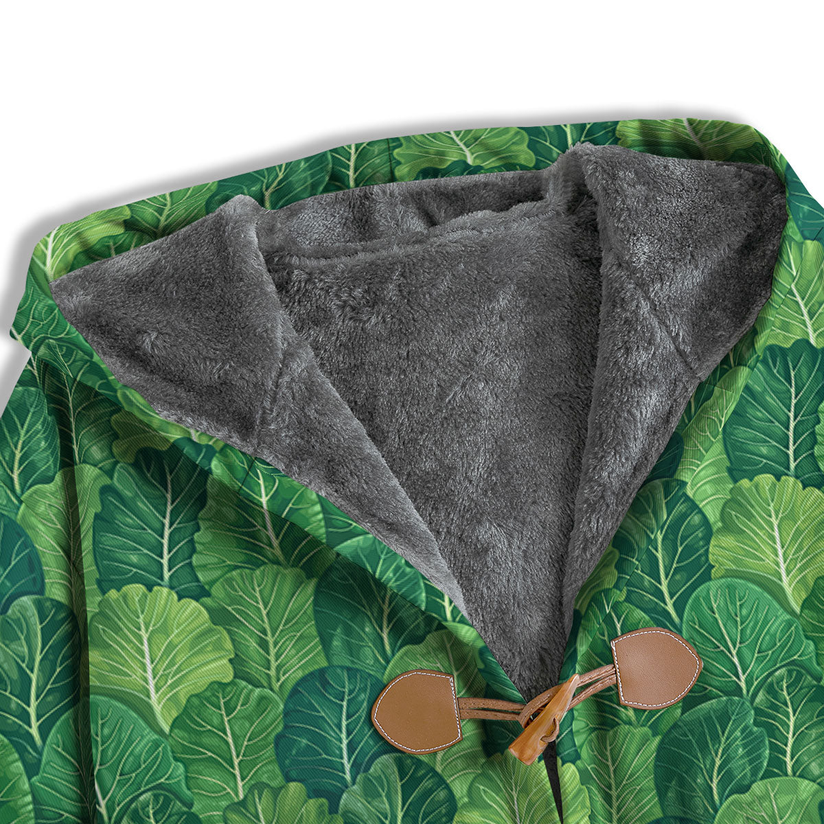 Cabbage Leaf Green Print Men's Windbreaker Jacket-grizzshop