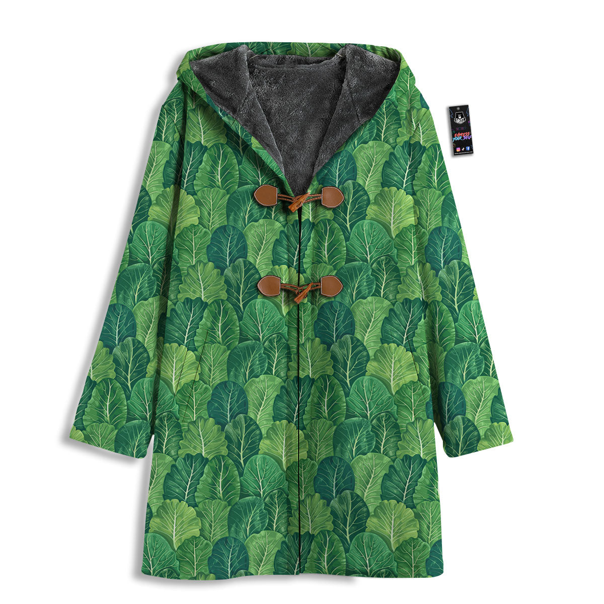 Cabbage Leaf Green Print Men's Windbreaker Jacket-grizzshop
