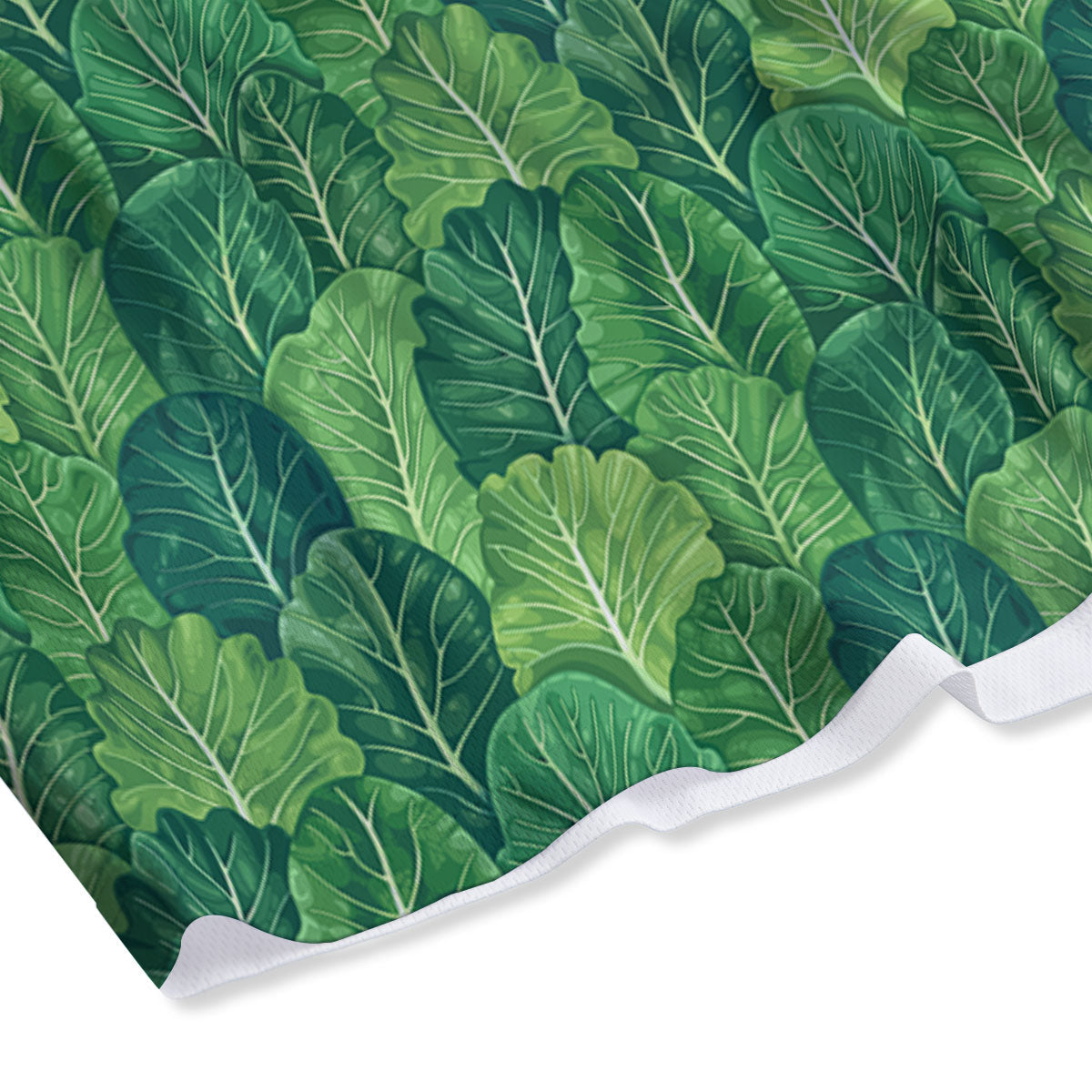 Cabbage Leaf Green Print Mesh Shorts