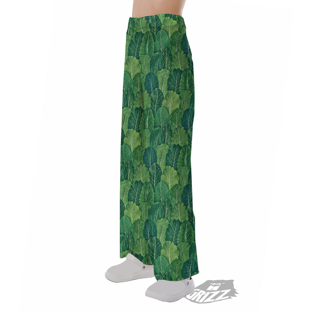 Cabbage Leaf Green Print Pajama Pants-grizzshop