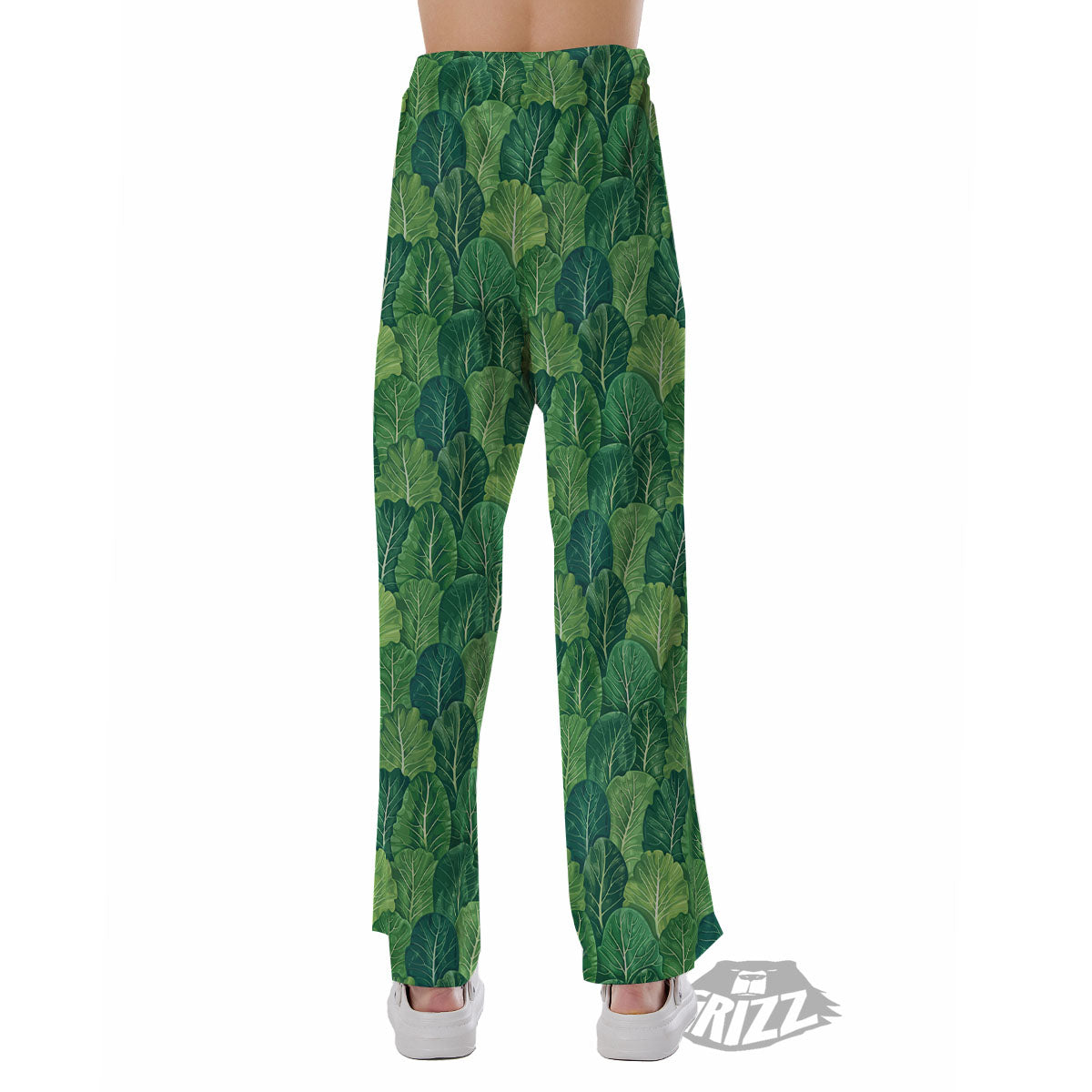 Cabbage Leaf Green Print Pajama Pants-grizzshop