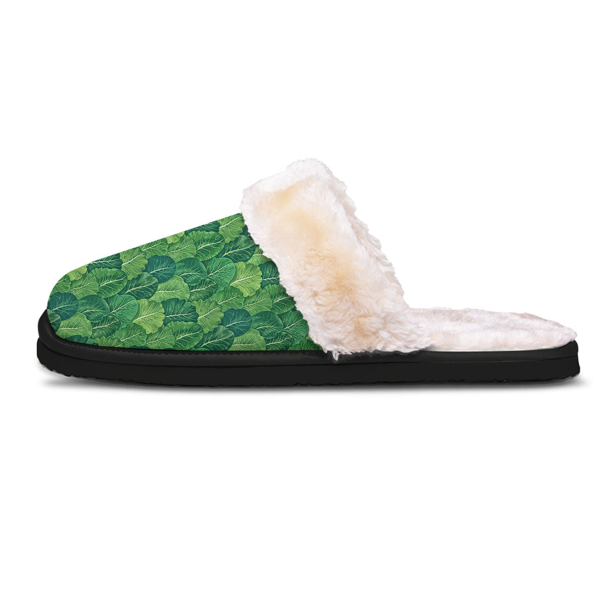 Cabbage Leaf Green Print Slippers-grizzshop