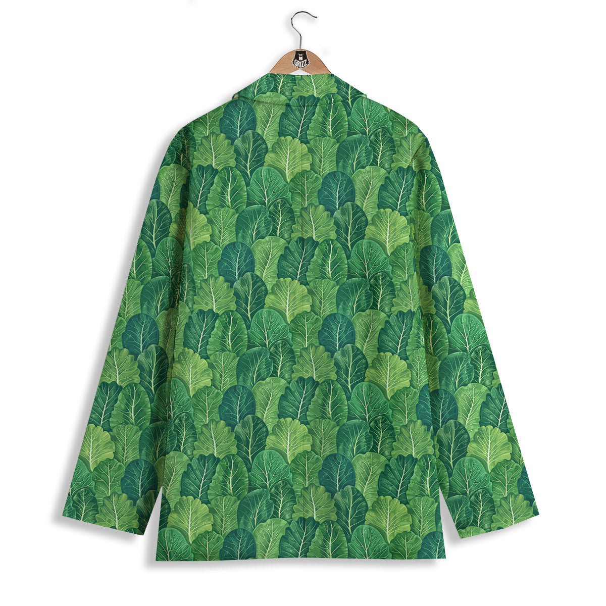 Cabbage Leaf Green Print Women's Blazer-grizzshop