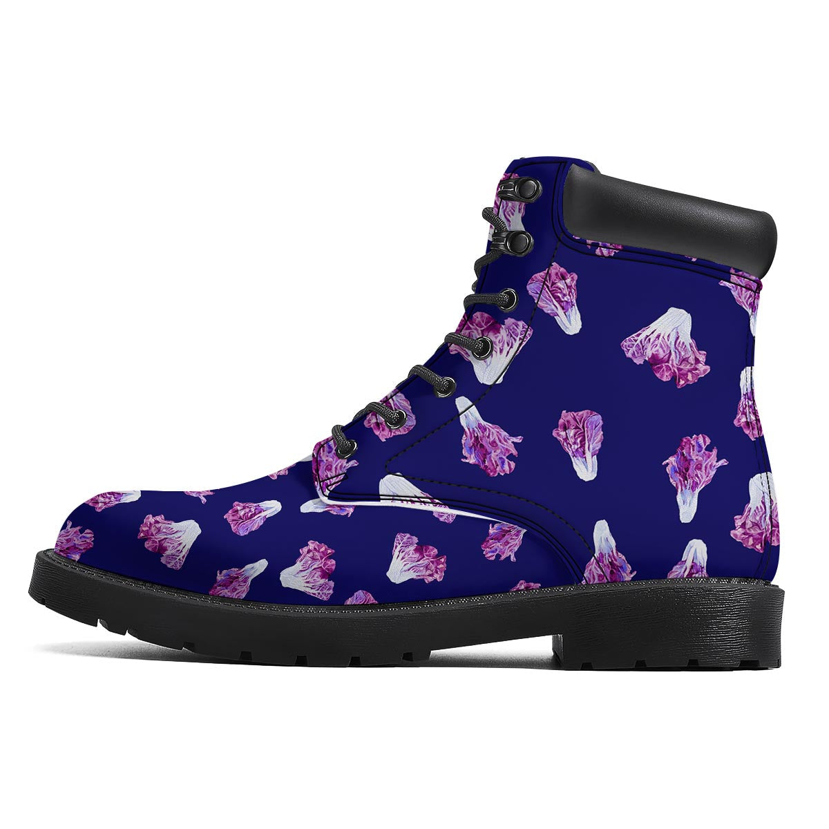 Cabbage Leaves Purple Print Pattern Boots-grizzshop