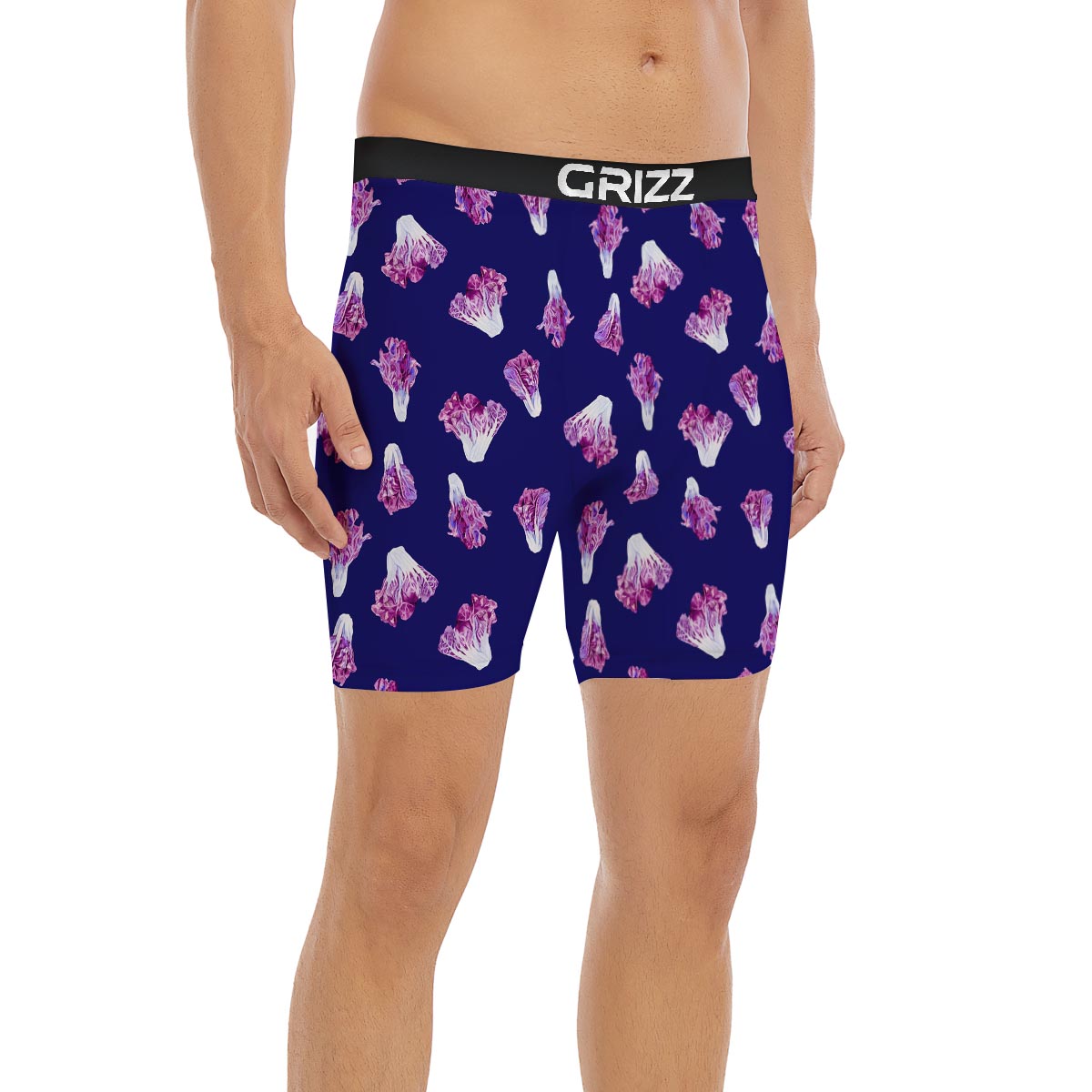Cabbage Leaves Purple Print Pattern Boxer Briefs-grizzshop