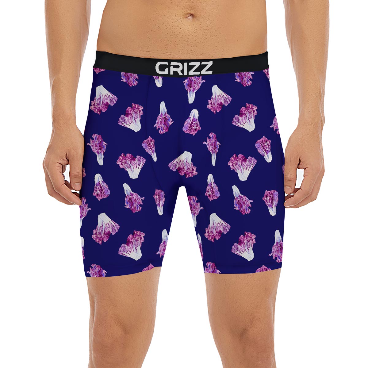 Cabbage Leaves Purple Print Pattern Boxer Briefs-grizzshop
