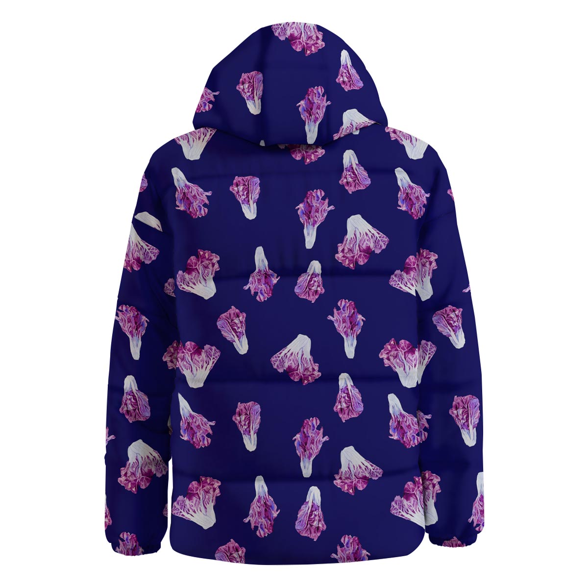 Cabbage Leaves Purple Print Pattern Down Jacket-grizzshop