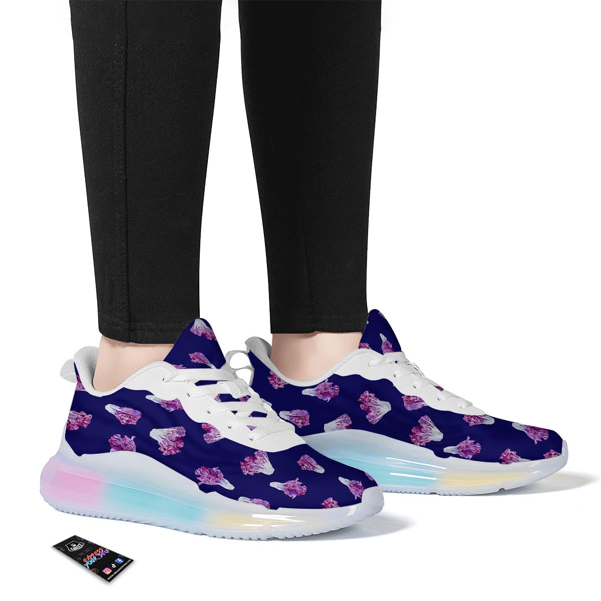 Cabbage Leaves Purple Print Pattern Running Sneakers-grizzshop