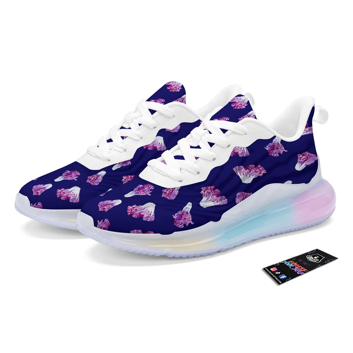 Cabbage Leaves Purple Print Pattern Running Sneakers-grizzshop