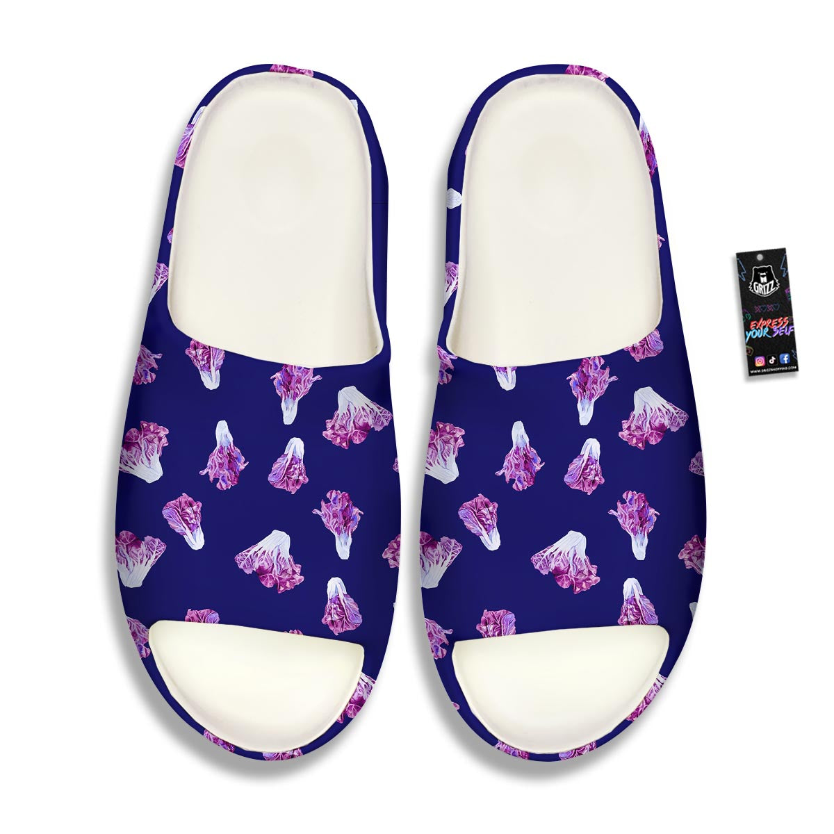 Cabbage Leaves Purple Print Pattern Sandals-grizzshop