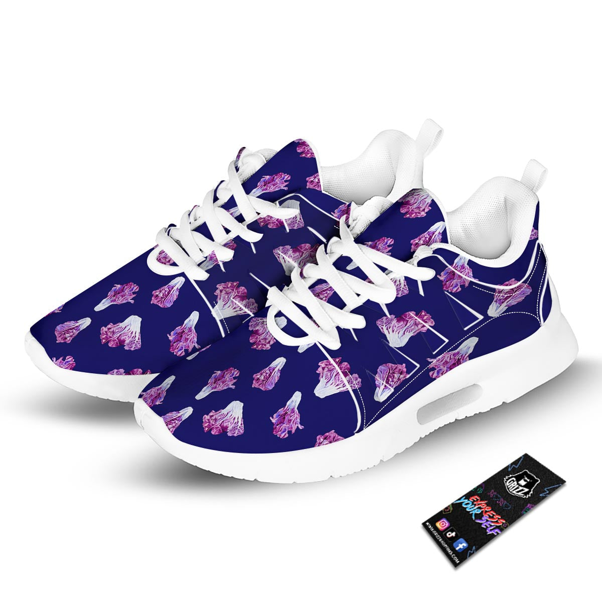 Cabbage Leaves Purple Print Pattern Tennis Shoes-grizzshop