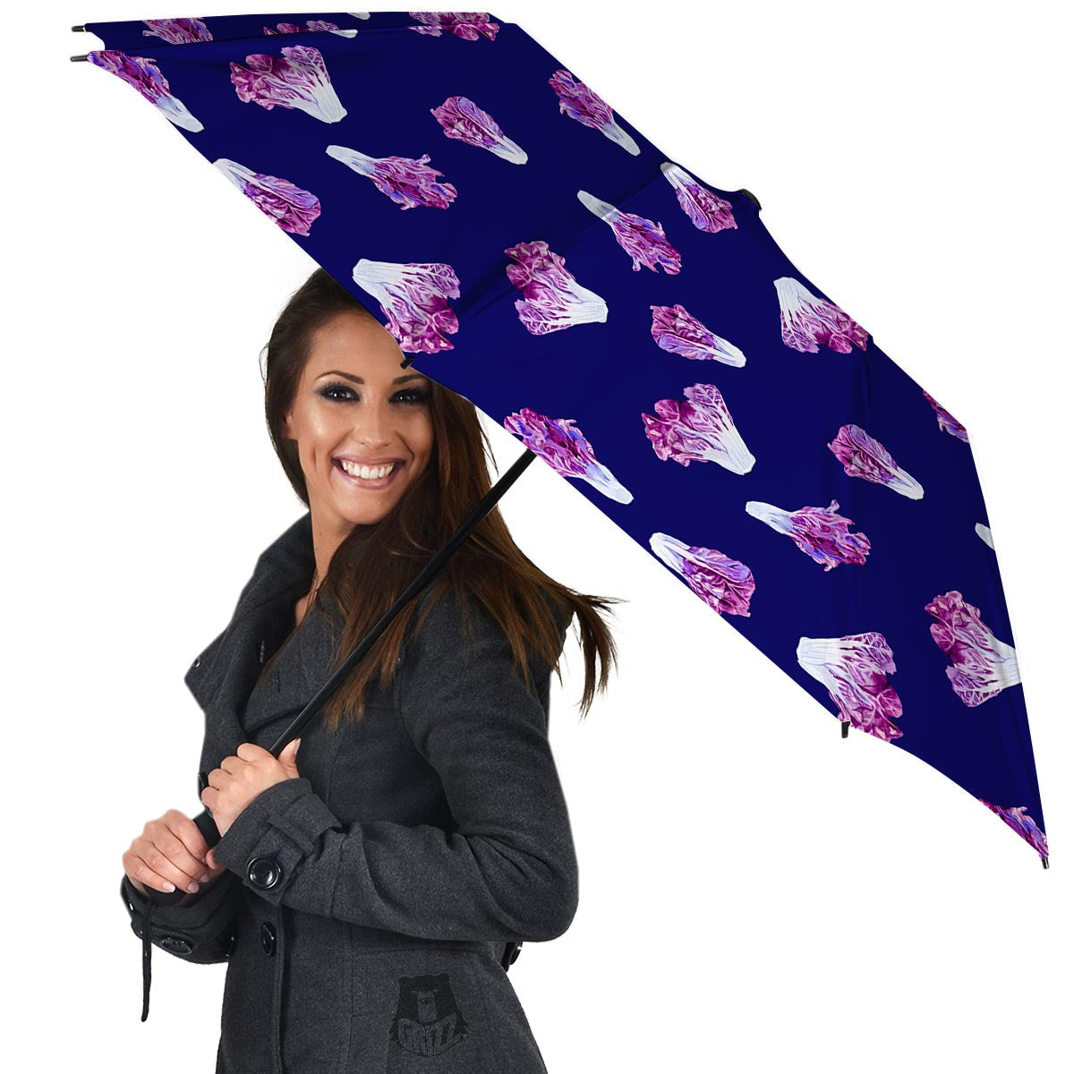 Cabbage Leaves Purple Print Pattern Umbrella-grizzshop