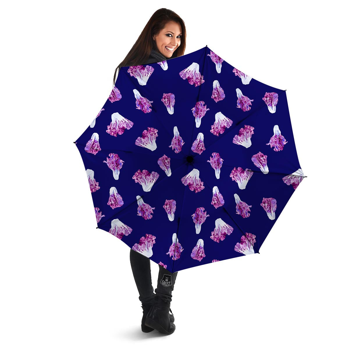 Cabbage Leaves Purple Print Pattern Umbrella-grizzshop