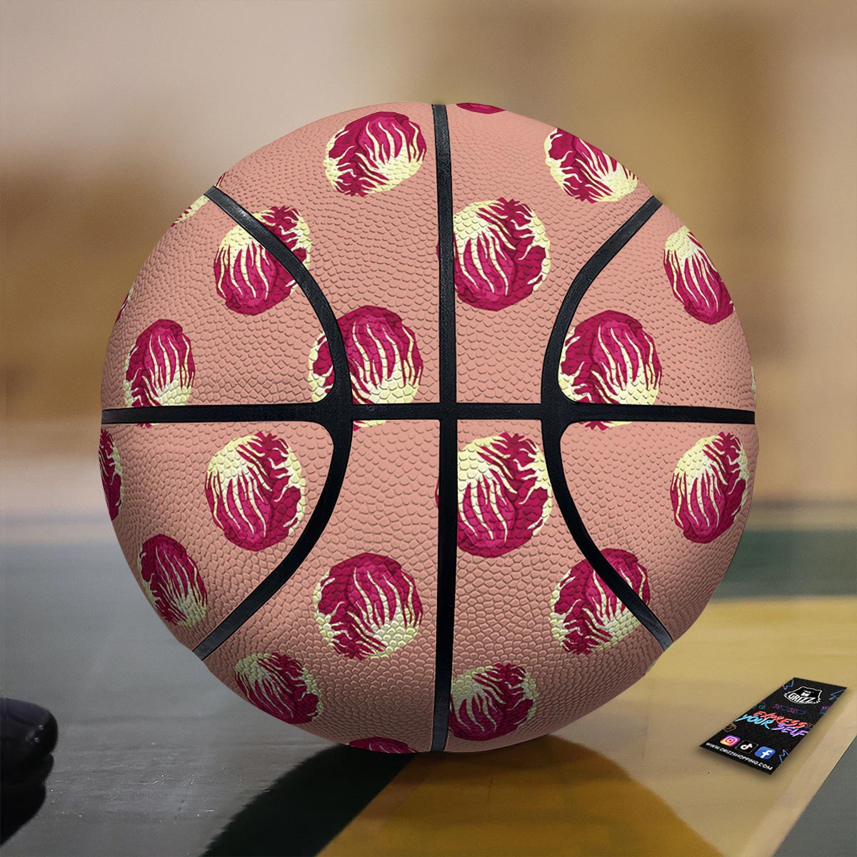 Cabbage Red Print Pattern Basketball-grizzshop