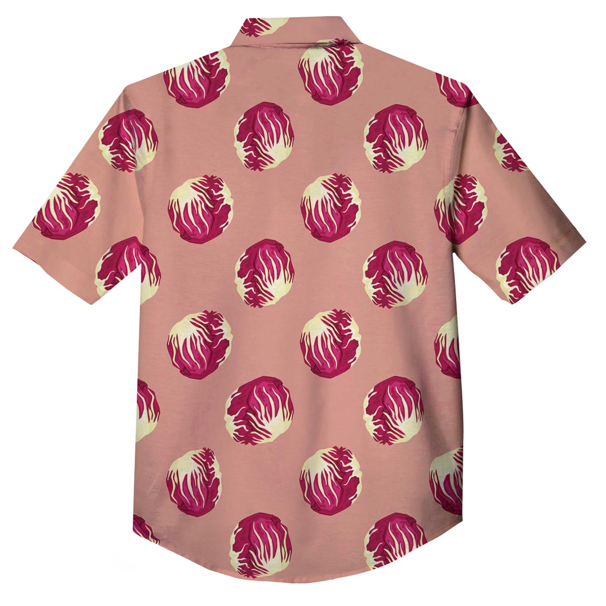 Cabbage Red Print Pattern Button Up Shirt-grizzshop