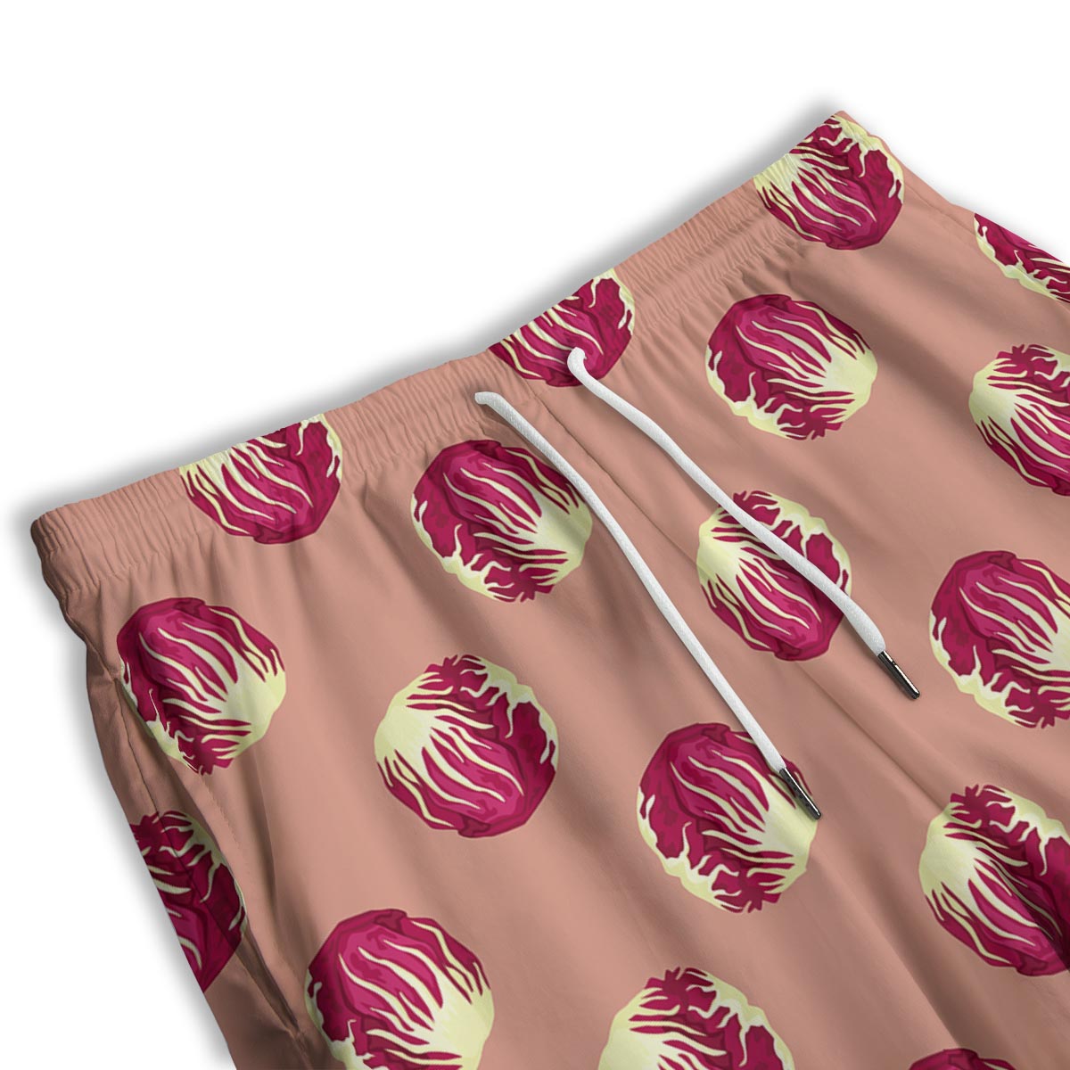 Cabbage Red Print Pattern Men's Athletic Shorts-grizzshop
