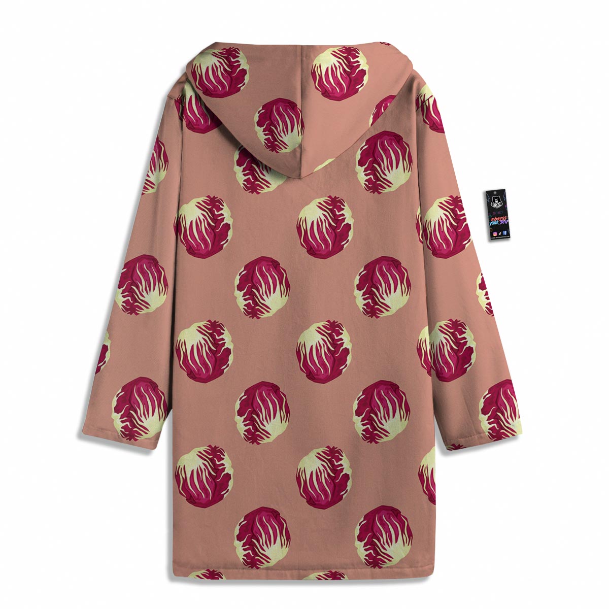 Cabbage Red Print Pattern Men's Windbreaker Jacket-grizzshop