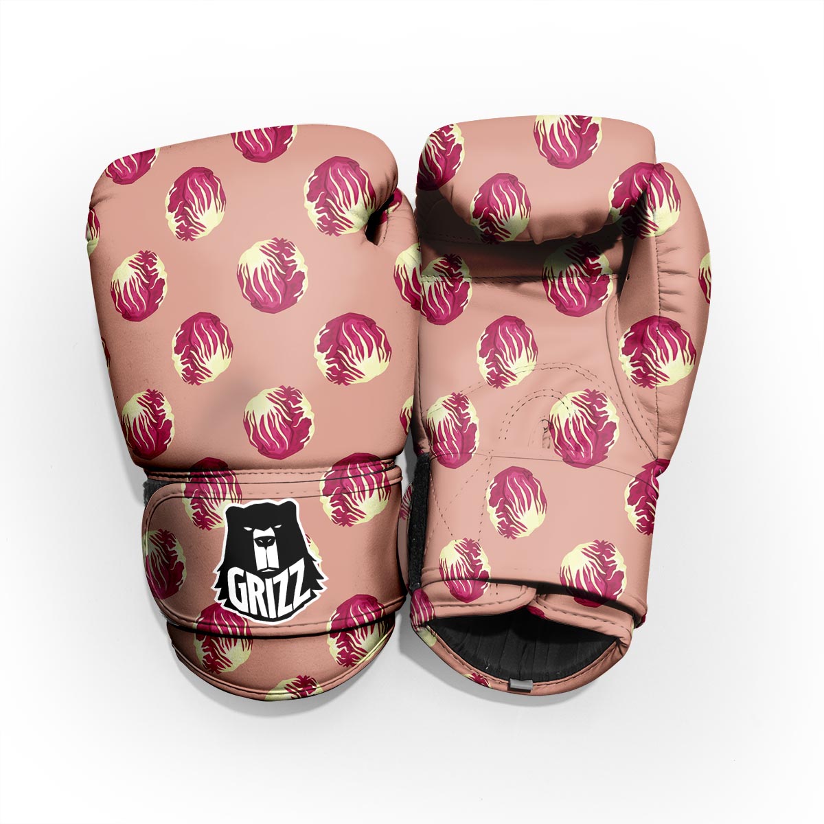 Cabbage Red Print Pattern Sparring Gloves-grizzshop
