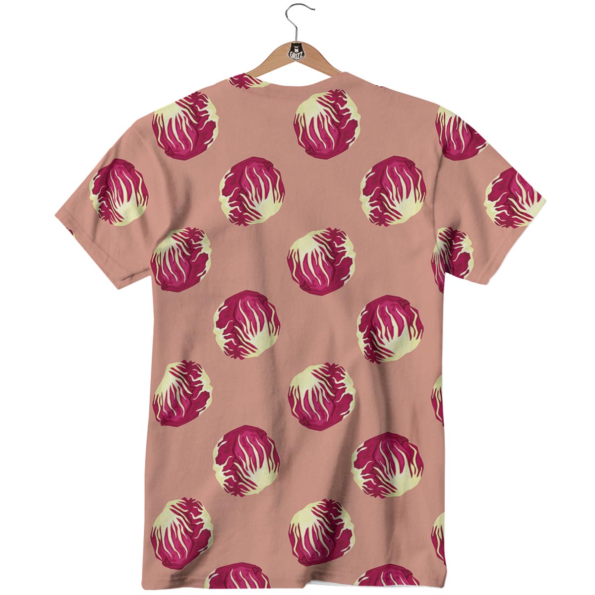Cabbage Red Print Pattern T-Shirt-grizzshop