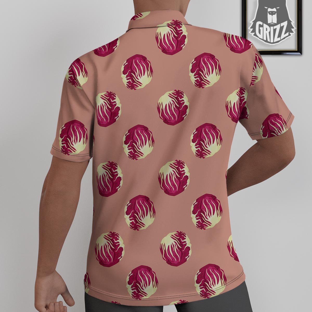 Cabbage Red Print Pattern Untucked Shirts-grizzshop