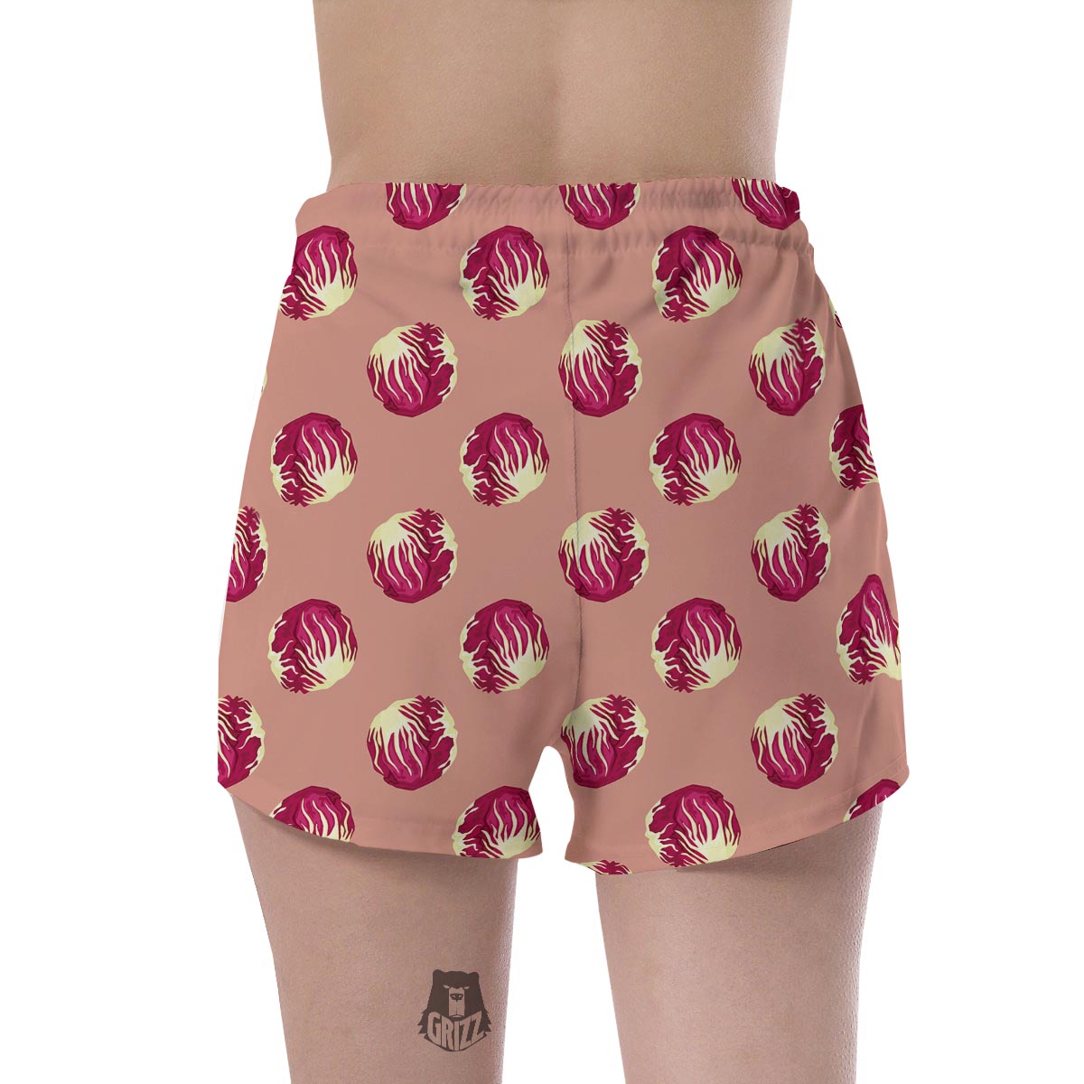 Cabbage Red Print Pattern Women's Shorts-grizzshop