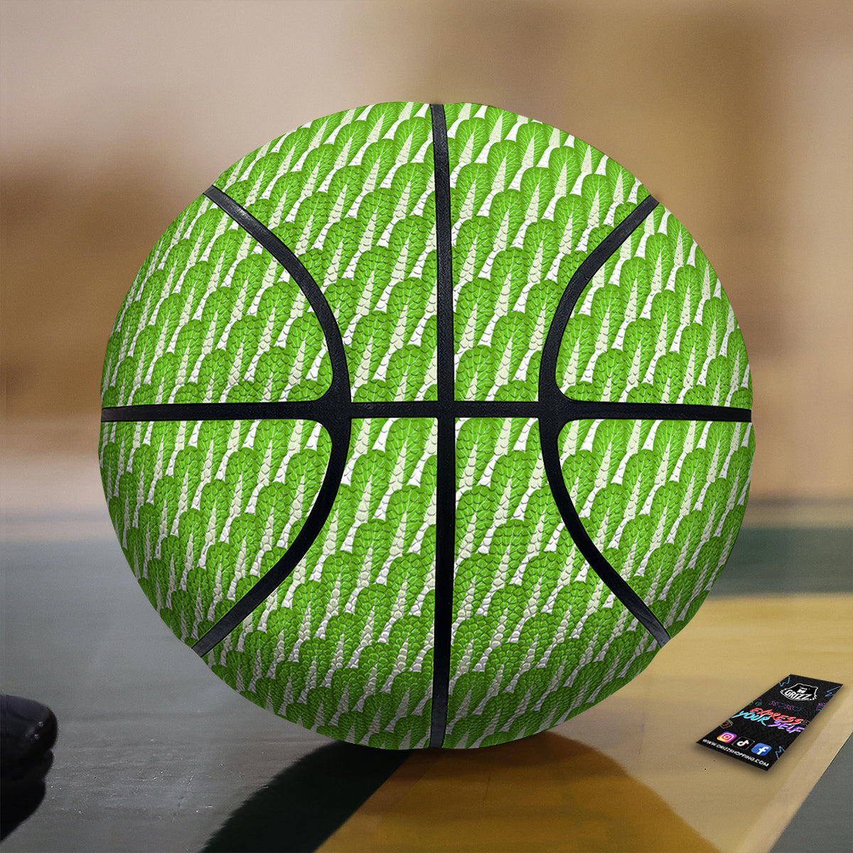 Cabbage Leaf Chinese Print Basketball