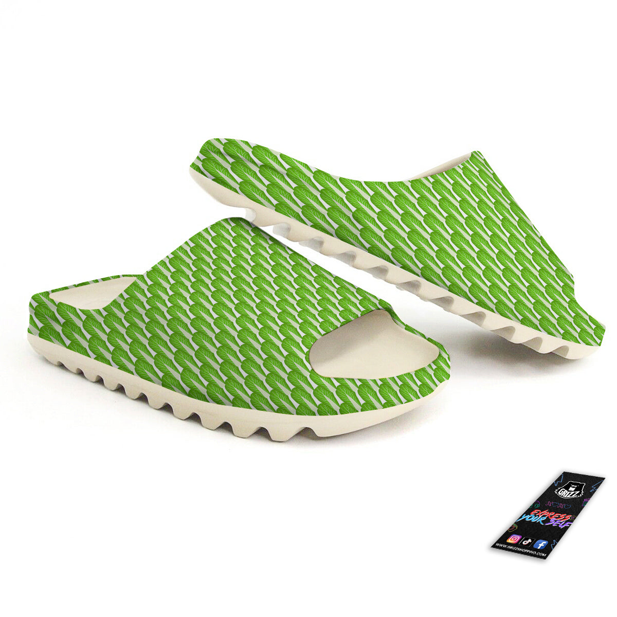 Cabbage Leaf Chinese Print Sandals-grizzshop