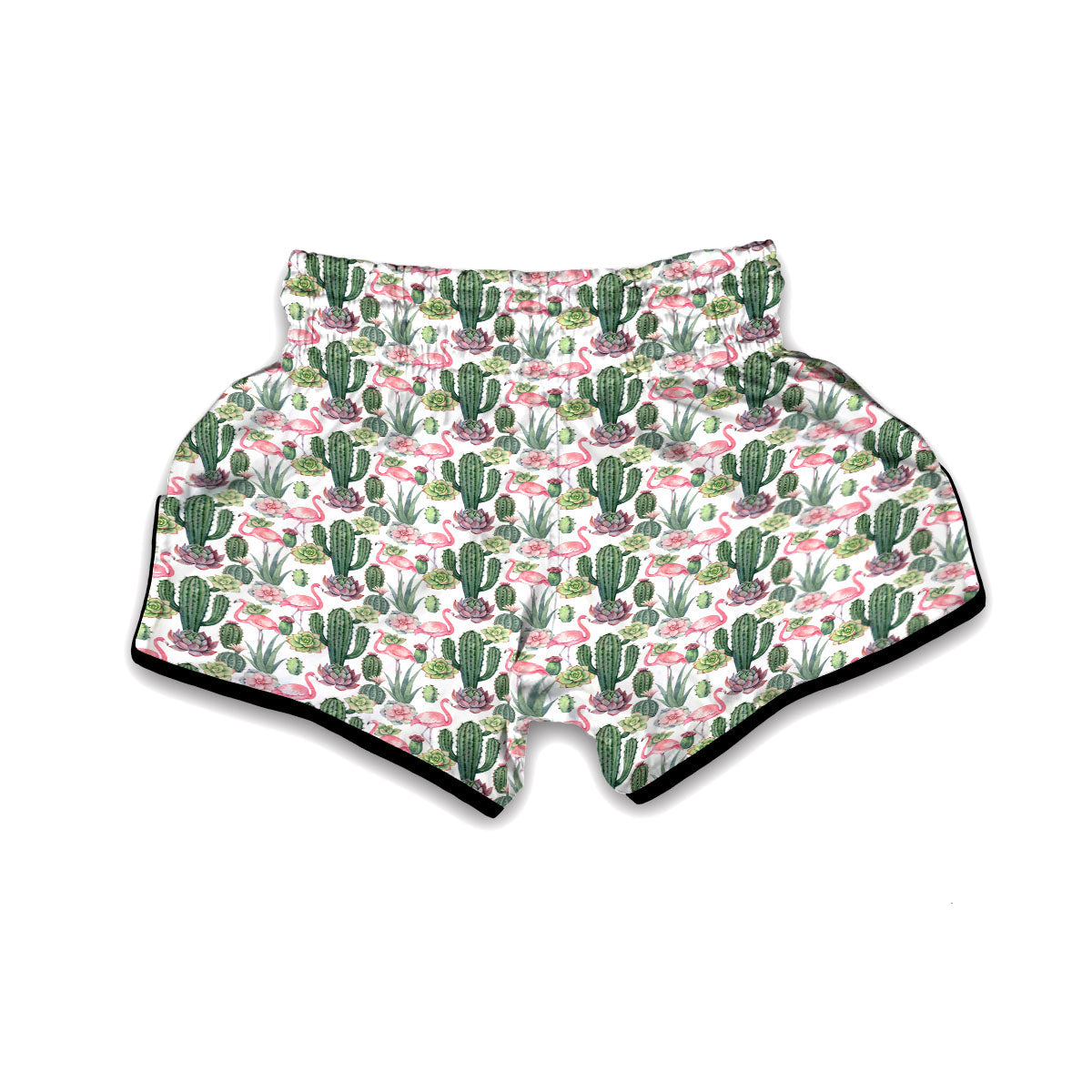 Cactus And Flamingo Muay Thai Boxing Shorts-grizzshop
