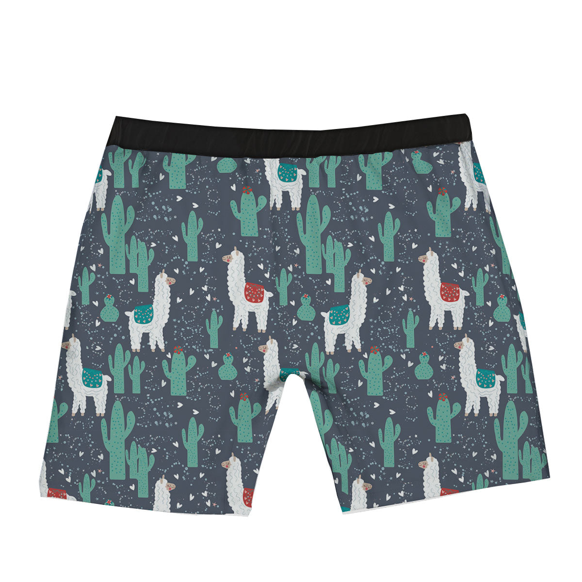 Cactus And Happy Llama Print Pattern Boxer Briefs-grizzshop