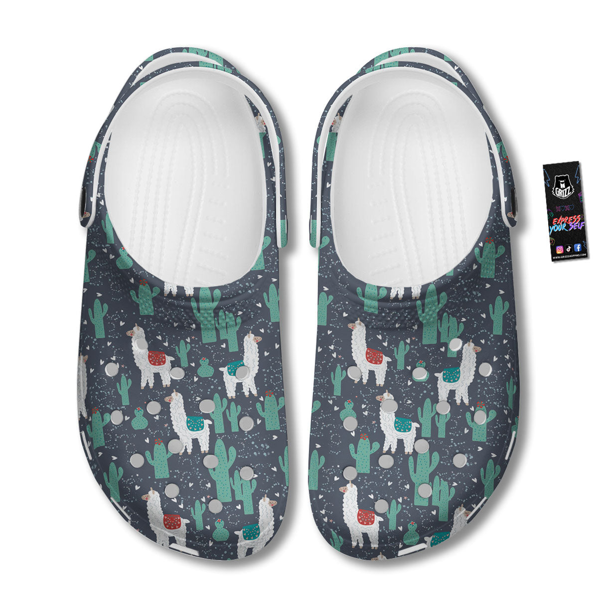 Cactus And Happy Llama Print Pattern Clog-grizzshop