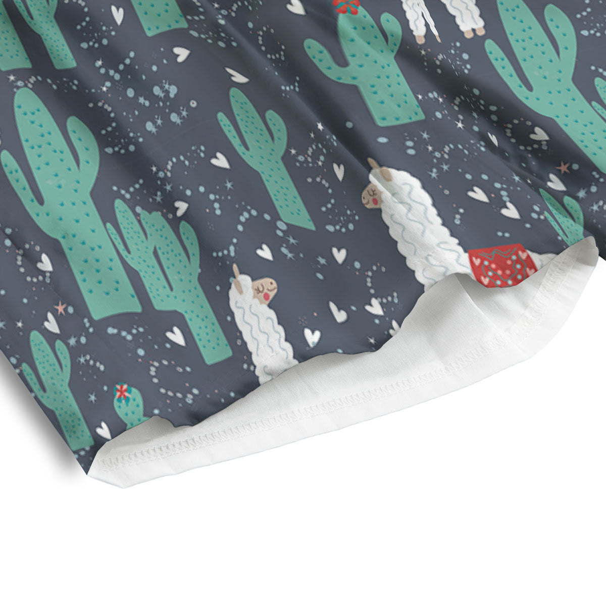 Cactus And Happy Llama Print Pattern Men's Athletic Shorts