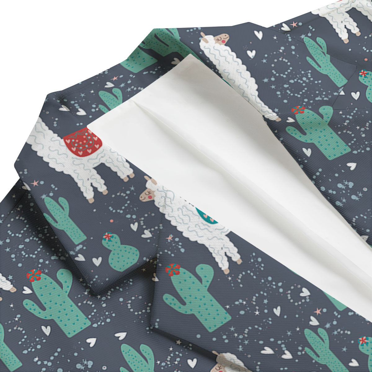 Cactus And Happy Llama Print Pattern Men's Blazer-grizzshop