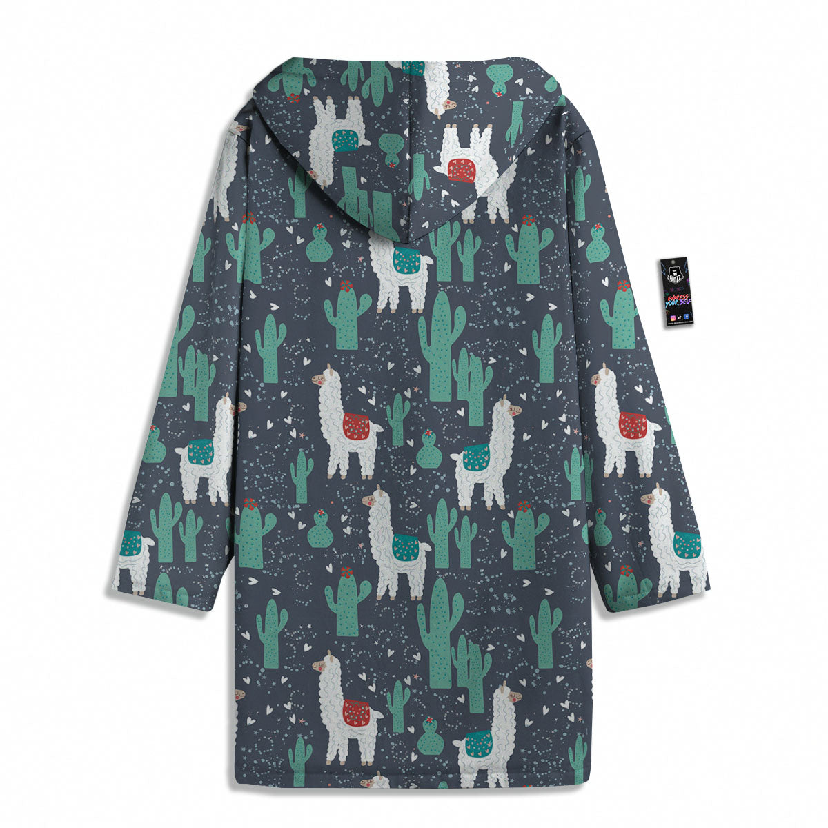 Cactus And Happy Llama Print Pattern Men's Windbreaker Jacket-grizzshop