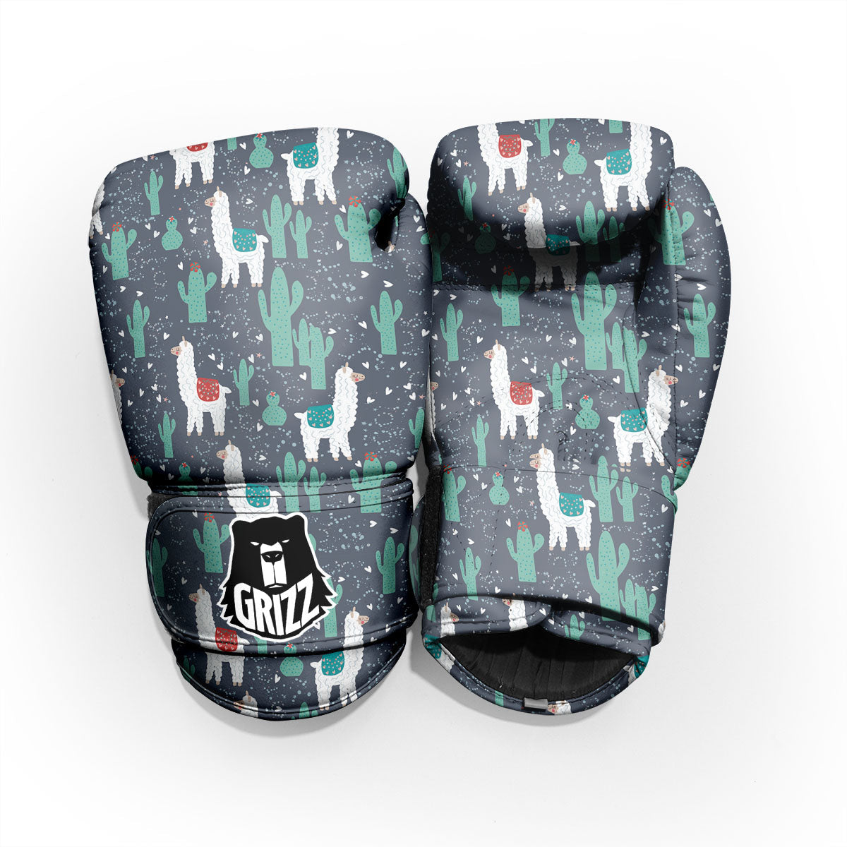 Cactus And Happy Llama Print Pattern Pro Boxing Glove