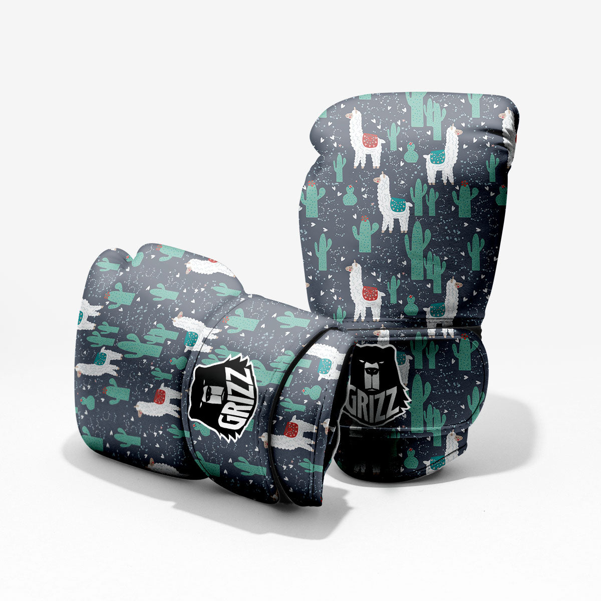 Cactus And Happy Llama Print Pattern Pro Boxing Glove