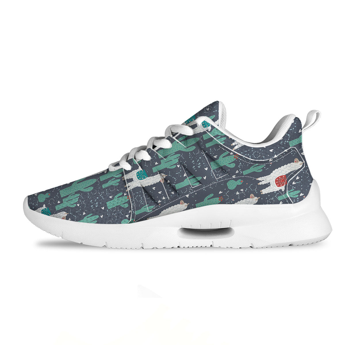 Cactus And Happy Llama Print Pattern Tennis Shoes-grizzshop
