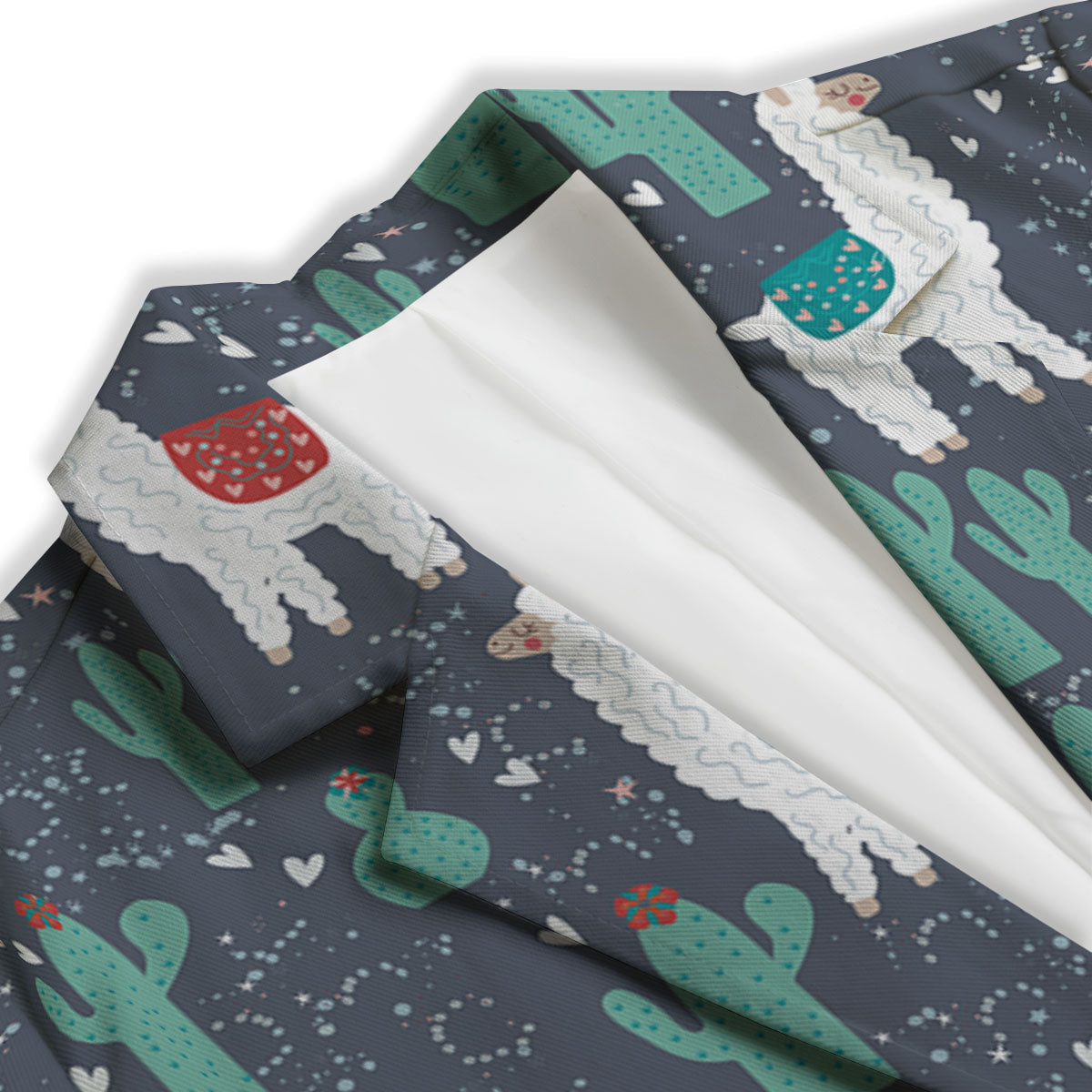 Cactus And Happy Llama Print Pattern Women's Blazer-grizzshop