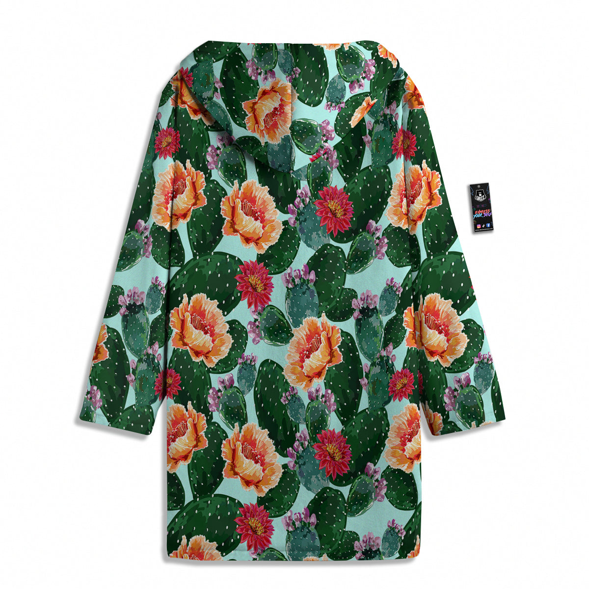 Cactus Blooming Watercolor Print Pattern Men's Windbreaker Jacket-grizzshop