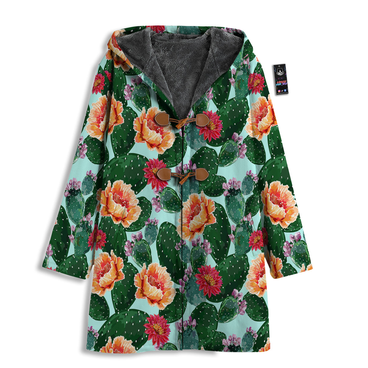 Cactus Blooming Watercolor Print Pattern Men's Windbreaker Jacket-grizzshop
