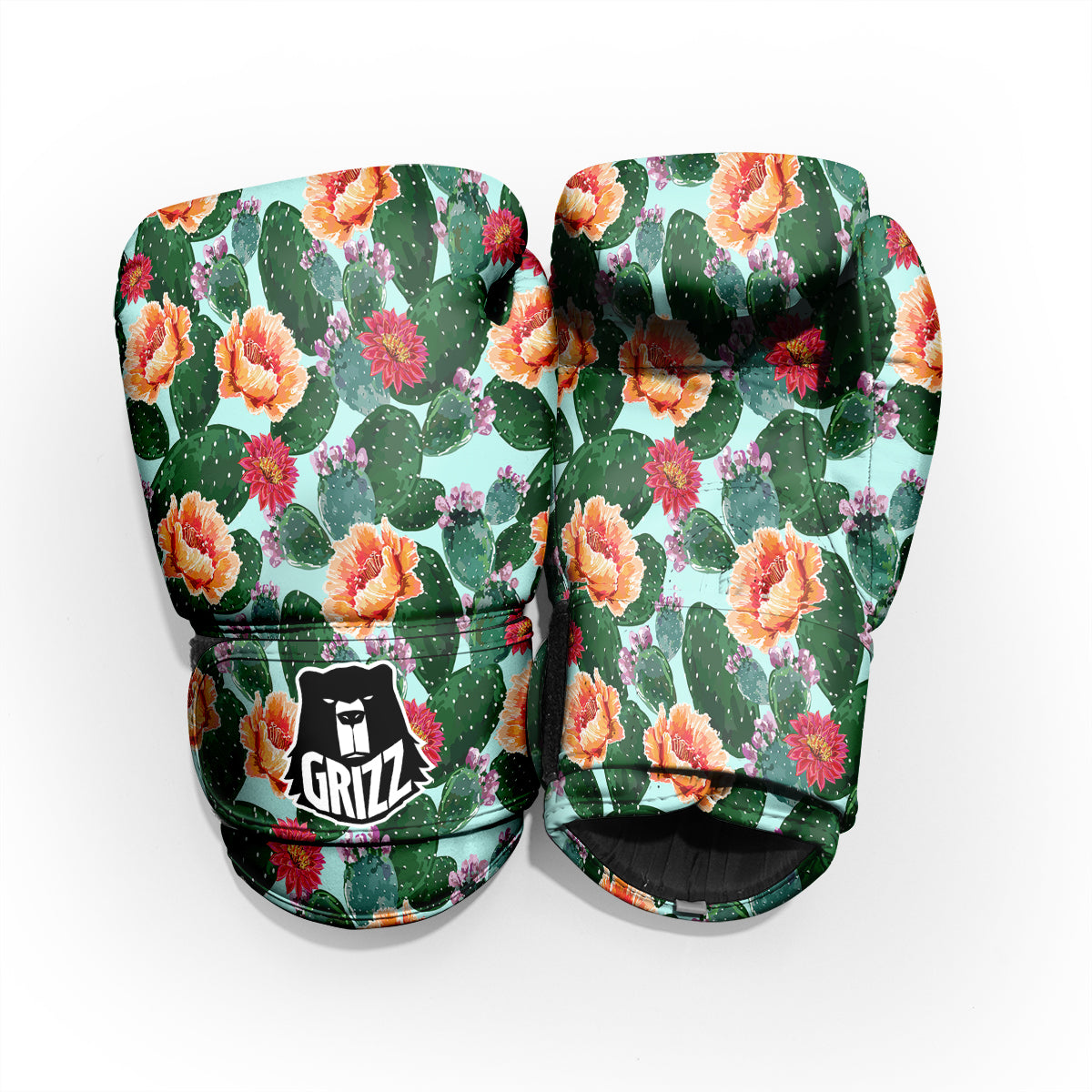 Cactus Blooming Watercolor Print Pattern Pro Boxing Glove