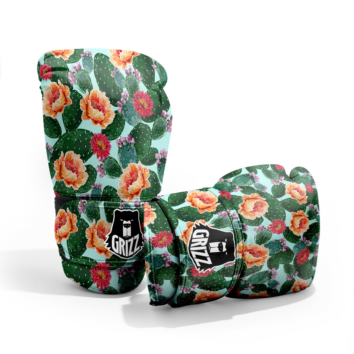 Cactus Blooming Watercolor Print Pattern Pro Boxing Glove
