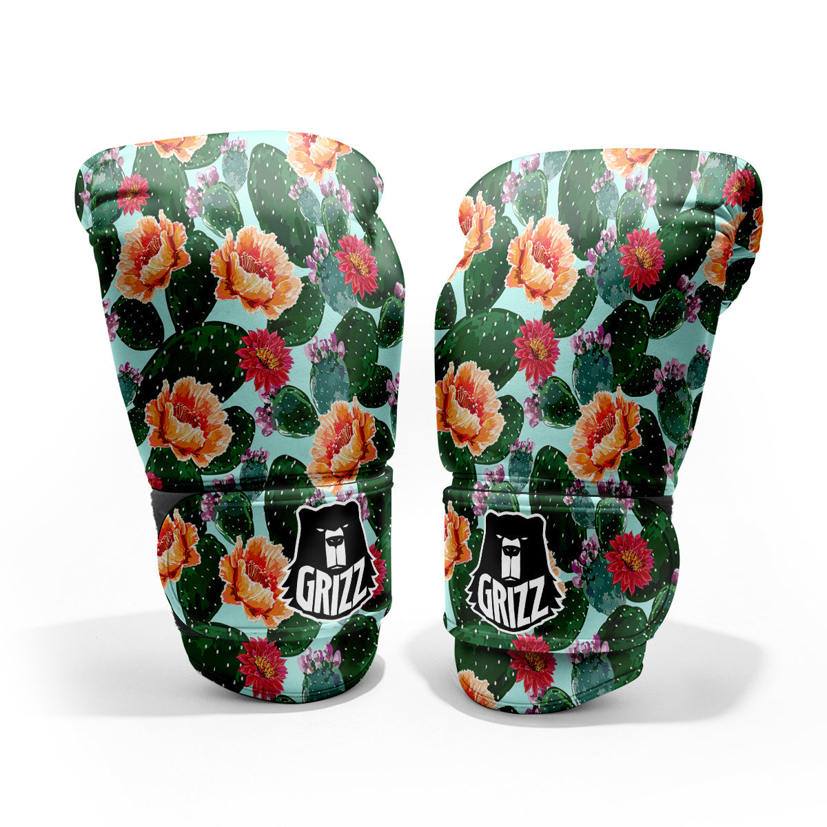 Cactus Blooming Watercolor Print Pattern Pro Boxing Glove