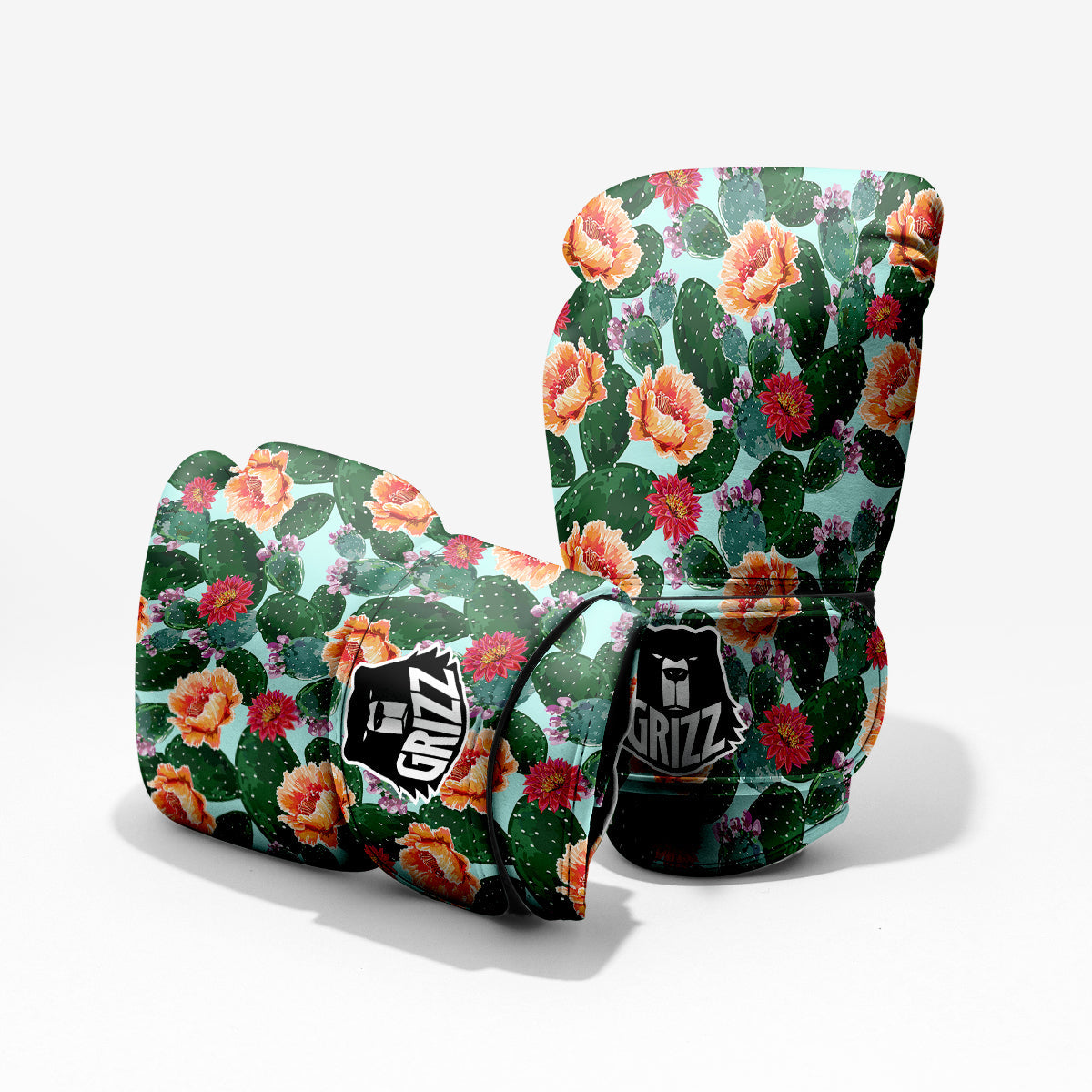 Cactus Blooming Watercolor Print Pattern Pro Boxing Glove