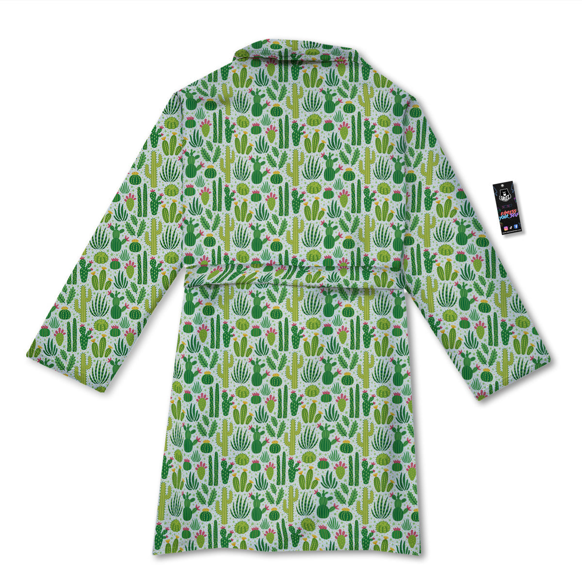 Cactus Cute Cartoon Print Pattern Bathrobe-grizzshop